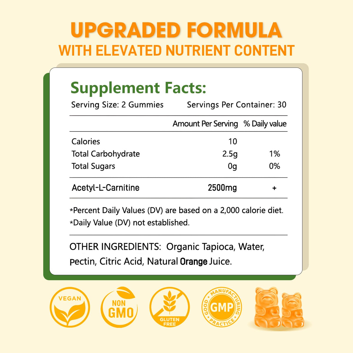 Sijigood Acétyl L-Carnitine gummies avec emballage