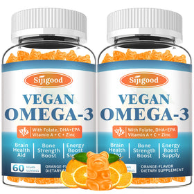 Sijigood gummies Omega 3 à base d'algues, paquet de 2, 390g