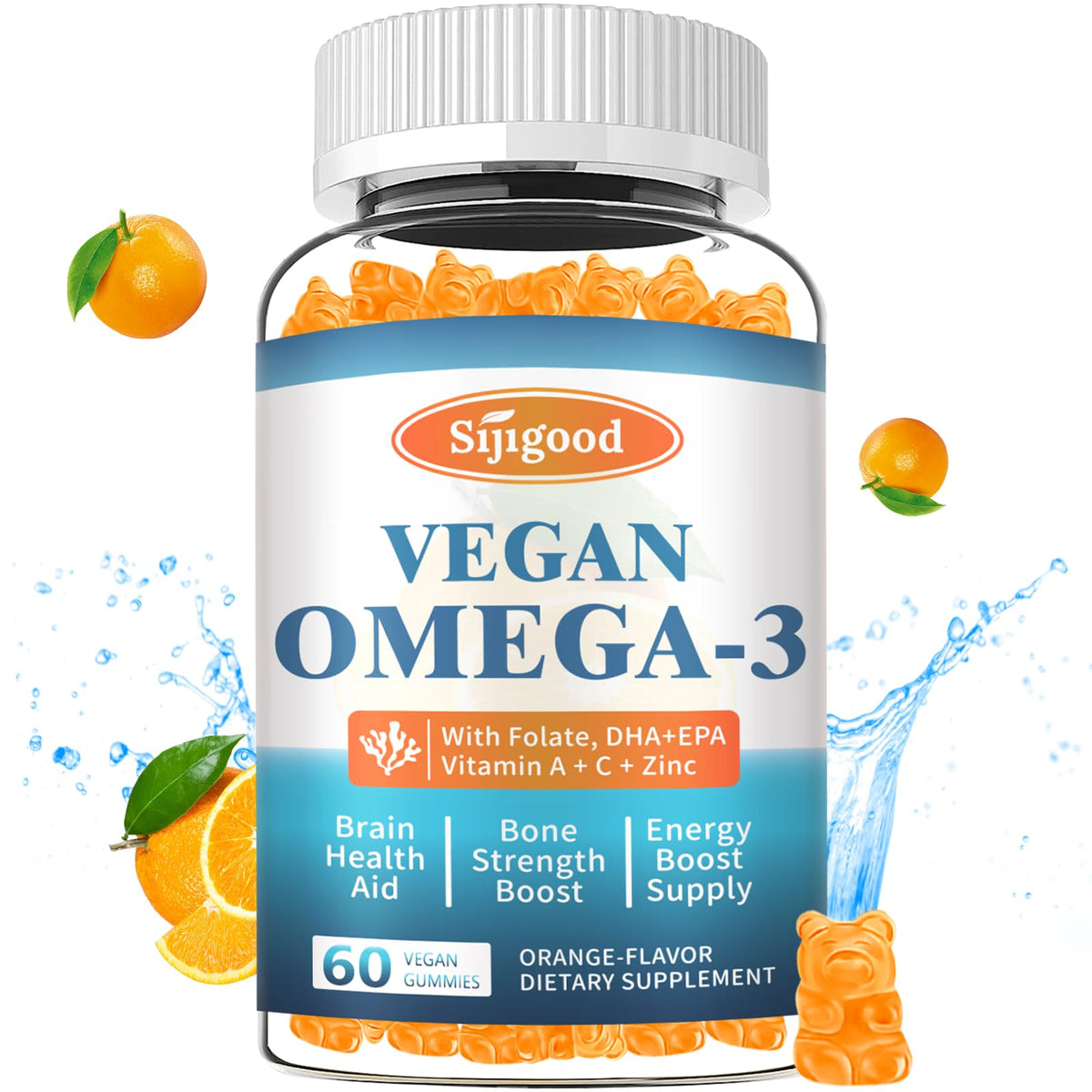 Sijigood Gummies Omega 3 Algue 60 unités en pot