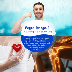 Sijigood gummies Omega 3, en main pour montrer la taille