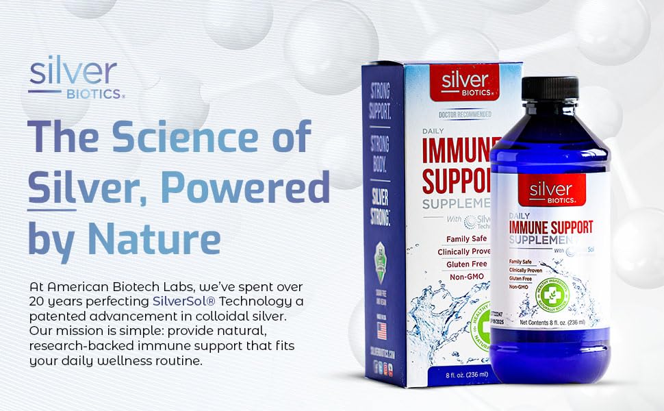 Silver Biotics 240 ml avec verre d'eau