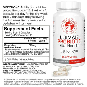 Silver Fern Probiotiques 4-Pack avec capsules sur une table