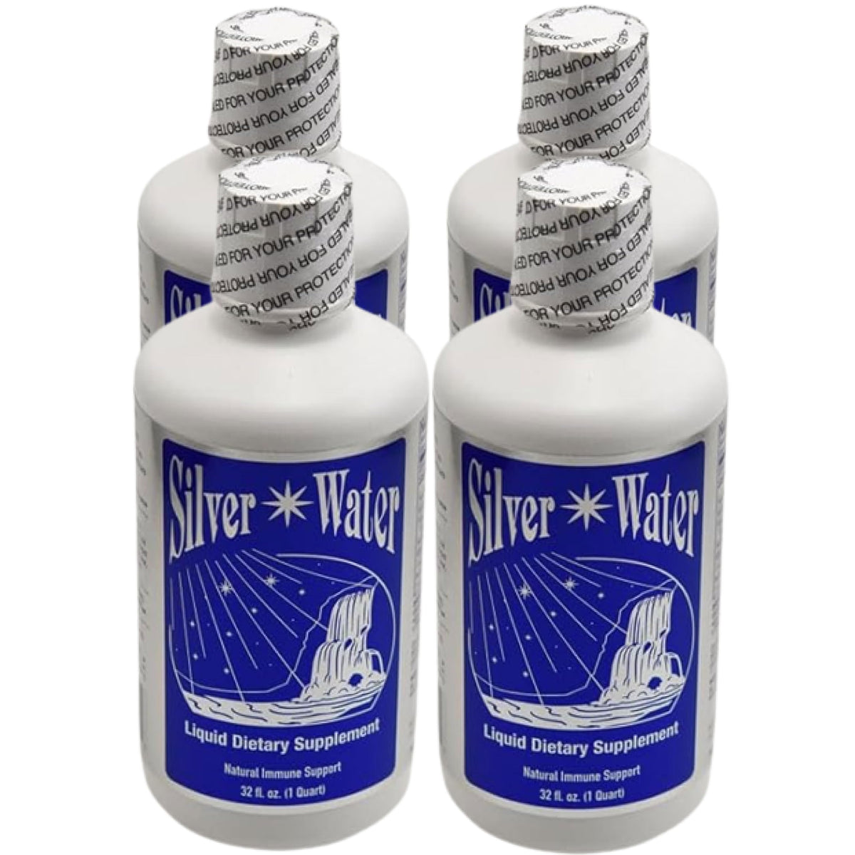 Silver Water Original Formula 4 Pack with 4 bottles of distilled silver water