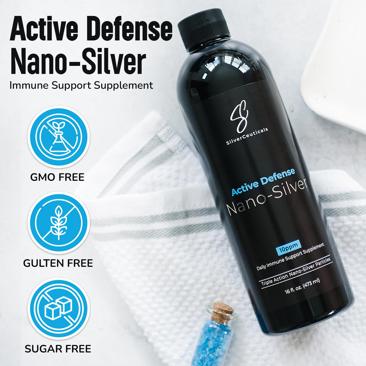 SilverCeuticals Argent Colloïdal 16oz en utilisation