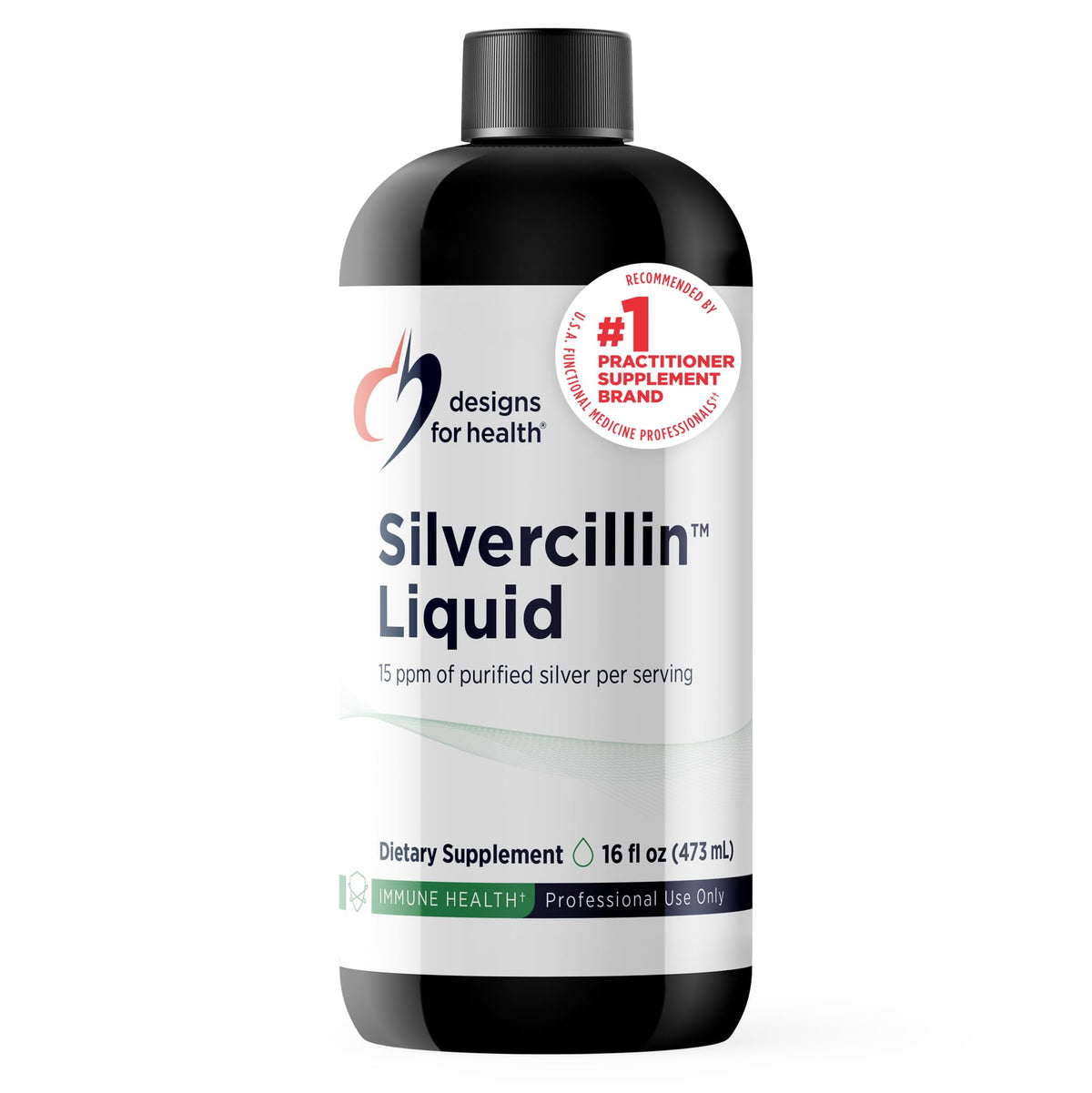 Silvercillin Liquide 15ppm 16oz bouteille vue de face