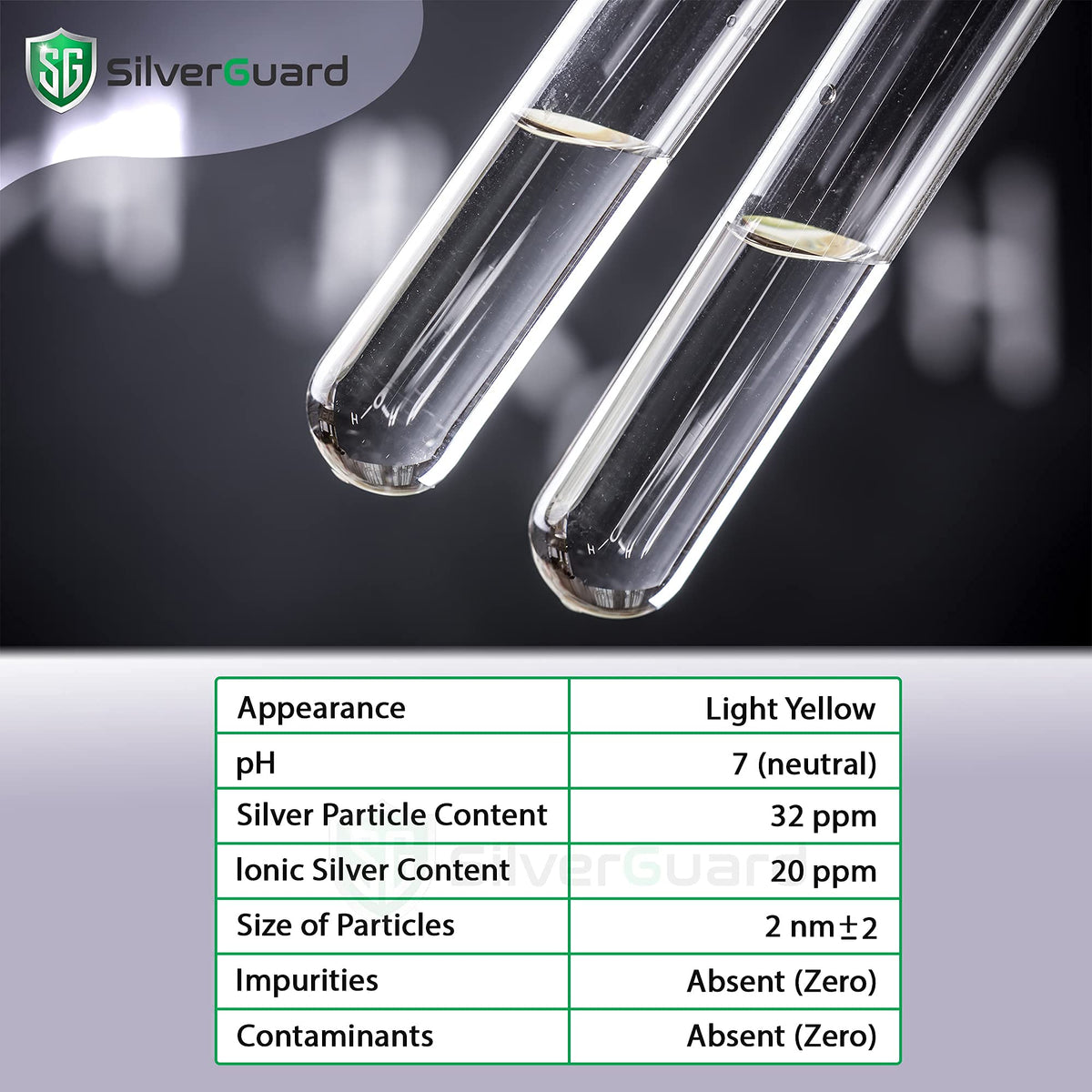 SilverGuard Colloidal Silver Liquide 30 PPM flacon arrière