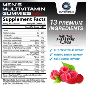 SILVERONYX Multivitamines pour Hommes Gummies - 60 Capsules arrière
