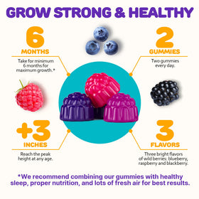 SILVERPEAKS Gummies de Croissance Naturelle pour Enfants - gummies sur une table