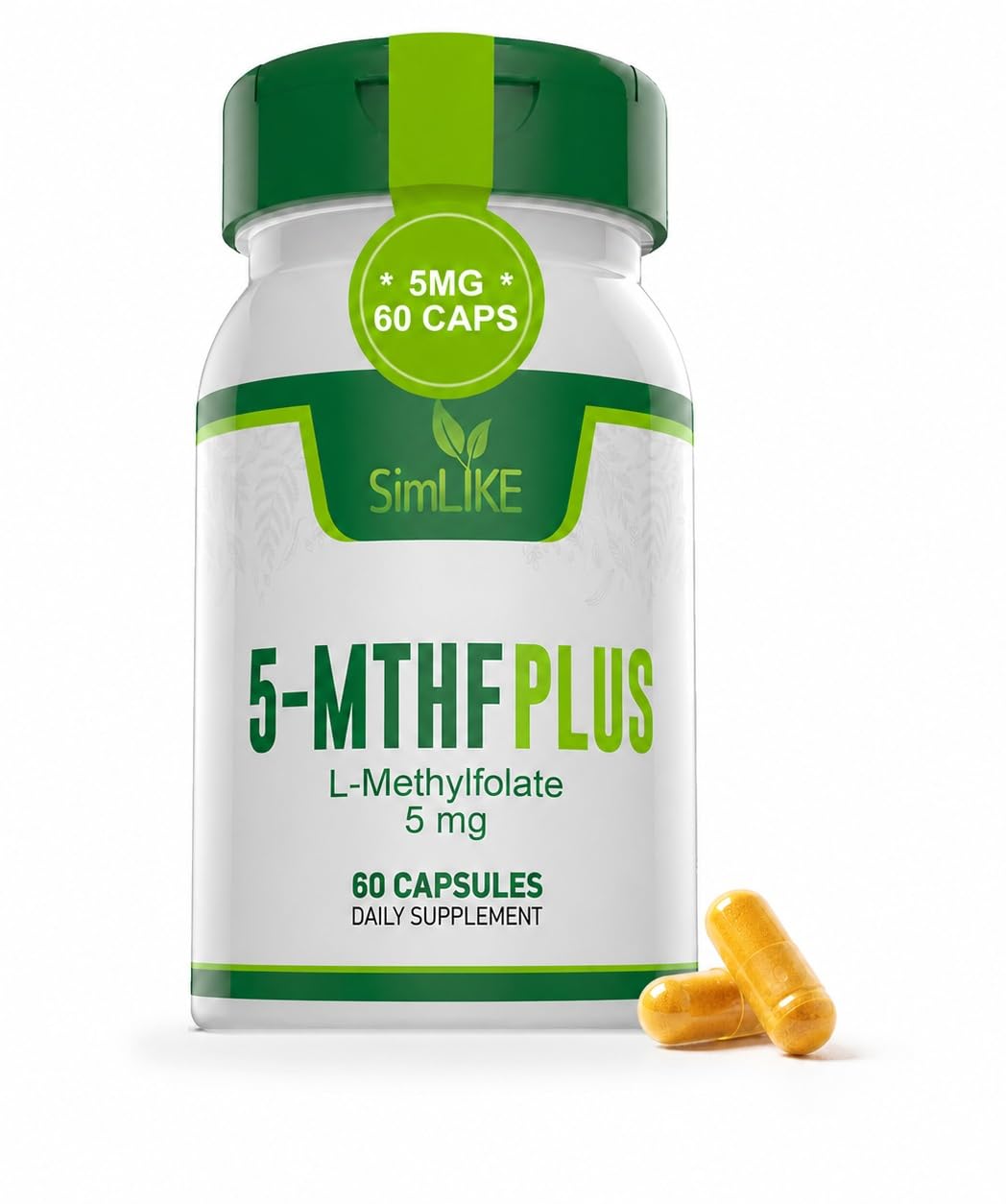 Simlike Folate Actif 5-MTHF 60 capsules, vue de face