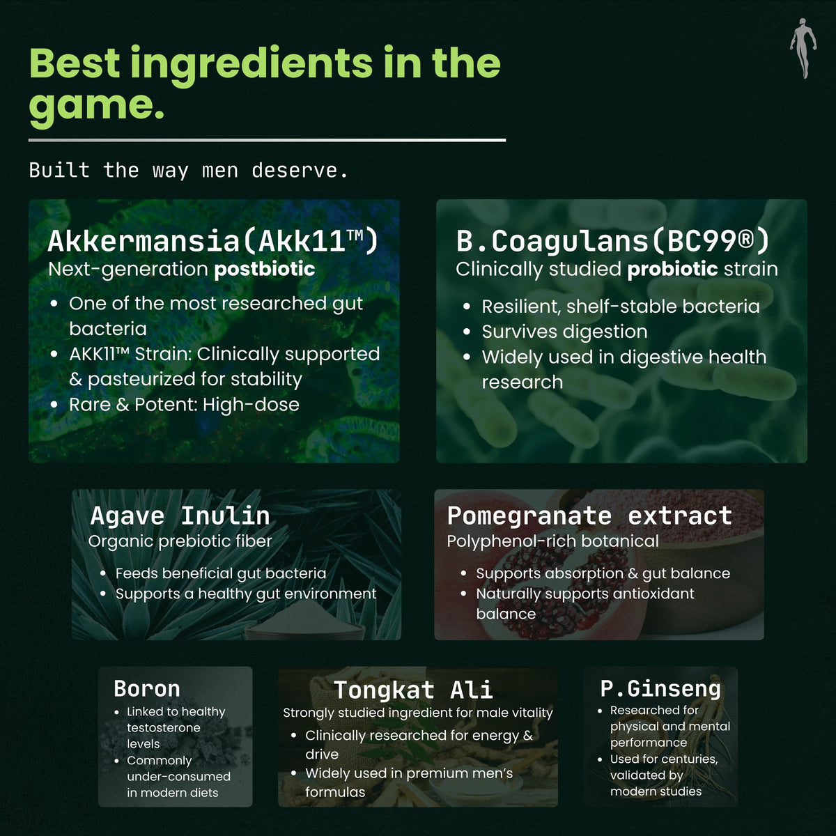 Simple Creatures Akkermansia Probiotique pour Hommes flacon ouvert