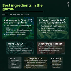 Simple Creatures Akkermansia Probiotique pour Hommes flacon ouvert