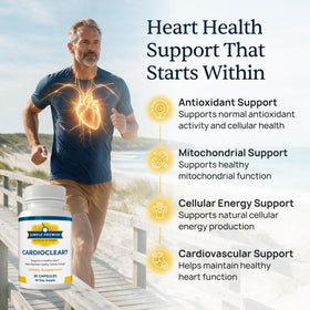 Simple Promise CardioClear7 CoQ10 PQQ 32g capsule dans une main