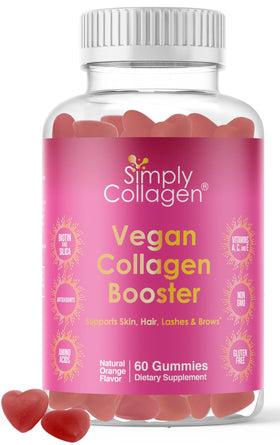 Simply Collagen Gummies Végétales 231g en pot avec étiquette orange