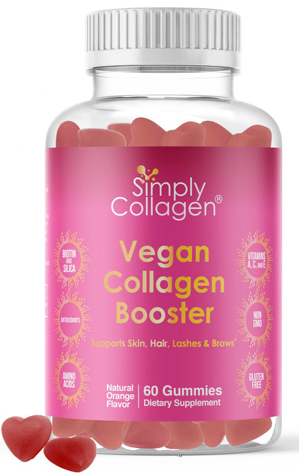 Simply Collagen Gummies Végétales 231g en pot avec étiquette orange