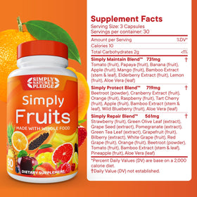 Simply Nature's Pledge Complément Alimentaire Fruits Superfood 30 Jours arrière
