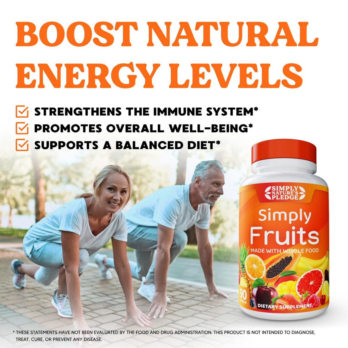 Simply Nature's Pledge Complément Alimentaire Fruits Superfood 30 Jours côté