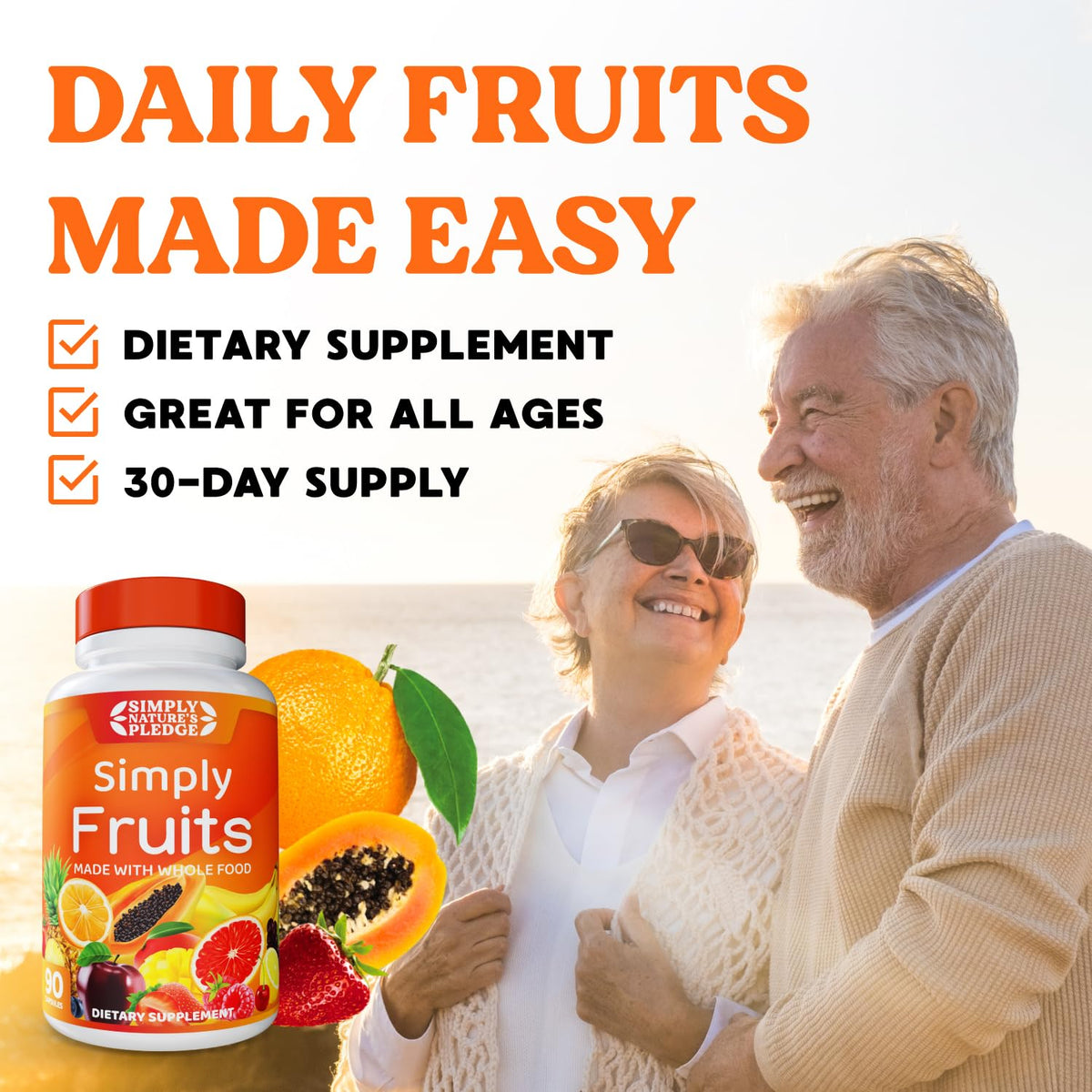 Simply Nature's Pledge Complément Alimentaire Fruits Superfood 30 Jours et fruits