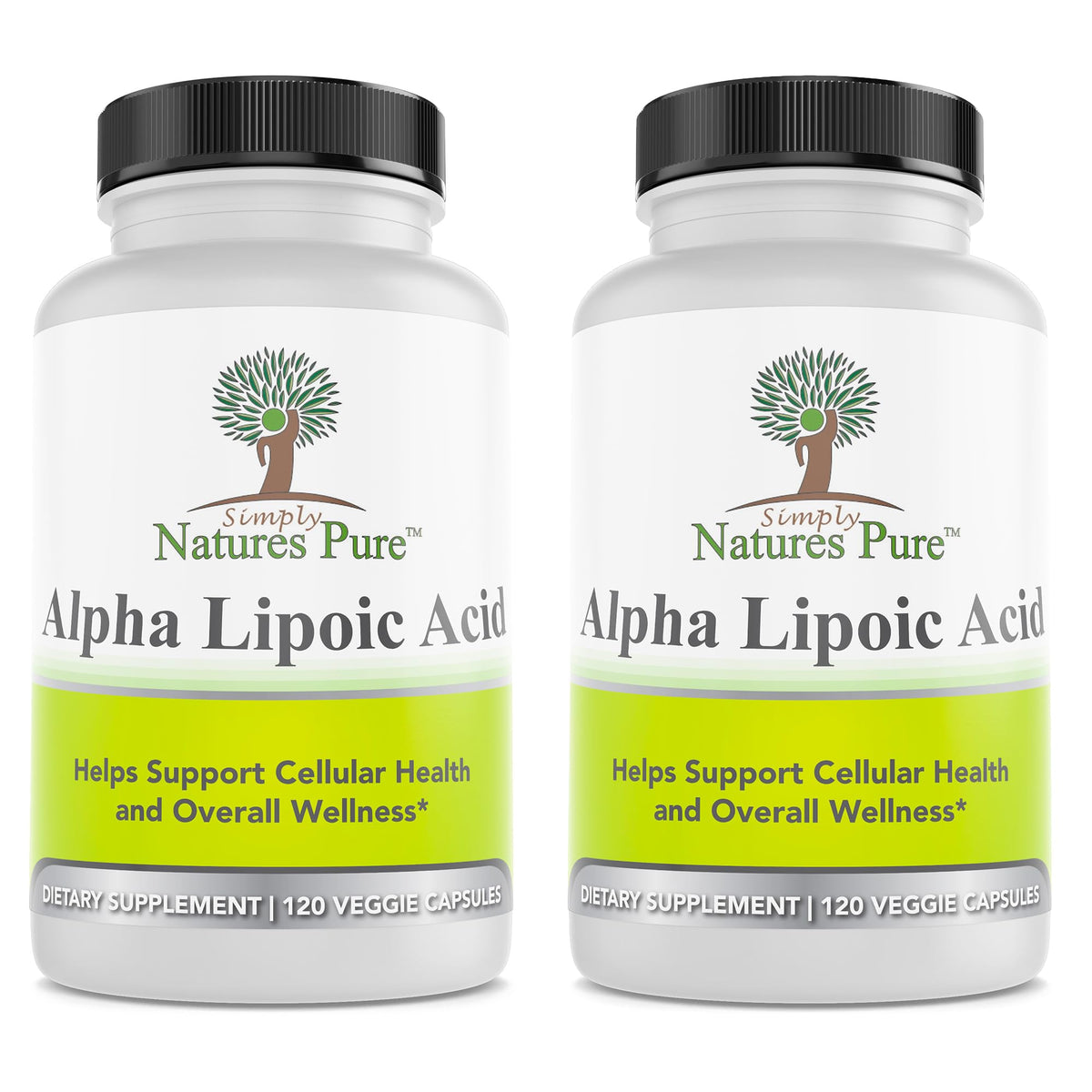 Simply Natures Pure Acide Alpha-Lipoïque 600mg vue avant du flacon