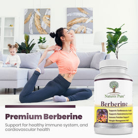 Simply Natures Pure Berberine HCl 500mg 120 Capsules étiquette