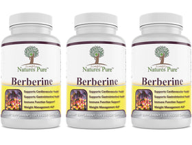 Simply Natures Pure Berberine HCl 500mg 120 capsules front view