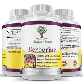 Simply Natures Pure Berberine HCl 500mg 120 Capsules vue arrière