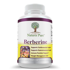 Simply Natures Pure Berberine HCl 500mg 120 Capsules vue avant