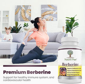 Simply Natures Pure Berberine HCl 500mg label details