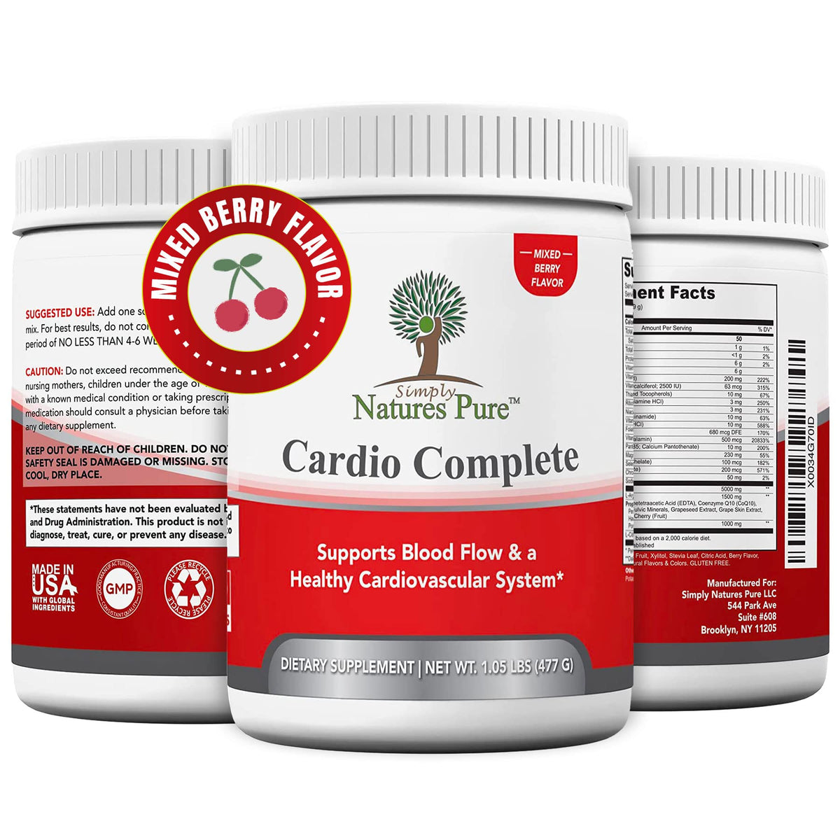 Simply Natures Pure Cardio Complete 5 000 mg L-Arginine packaging front view