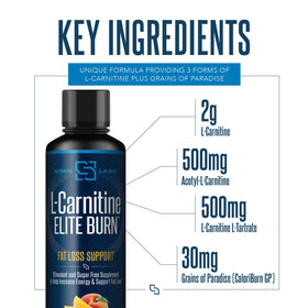 SIRENLABS L-Carnitine Elite Burn sur table avec fruits