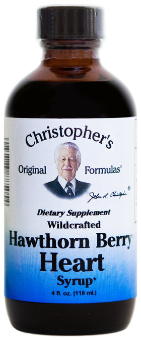 Sirop de Baies d'Aubépine 4 oz de Christopher's Original Formulas, vue de face