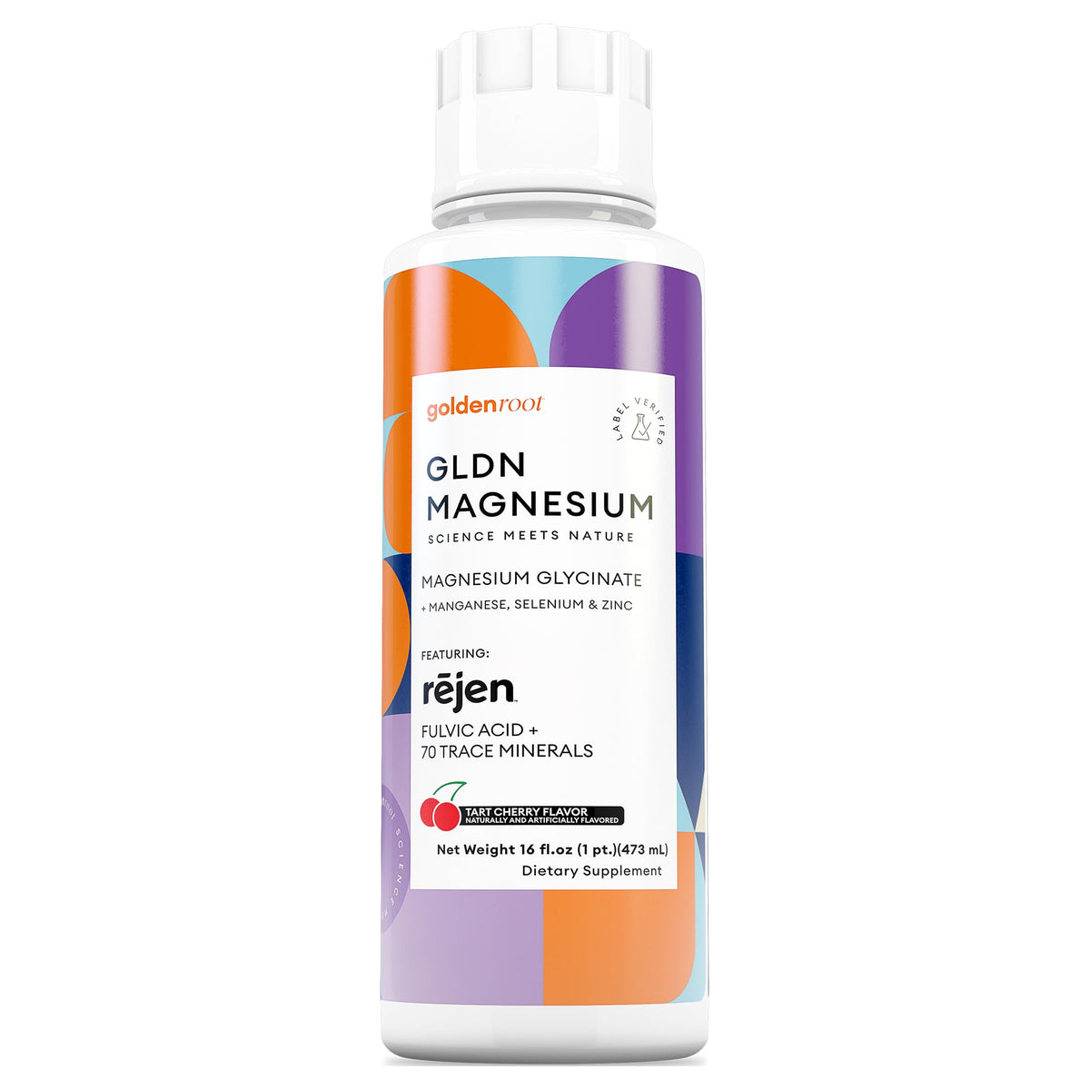 Sirop de magnésium liquide GoldenRoot 480ml, vue avant