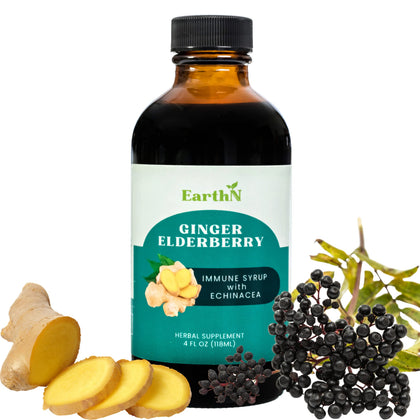 Sirop de sureau et gingembre Earthn 240g vue de face