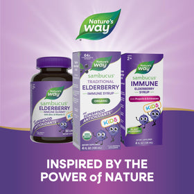 Sirop de Sureau Traditionnel pour Enfants Nature's Way avec cuillère doseuse