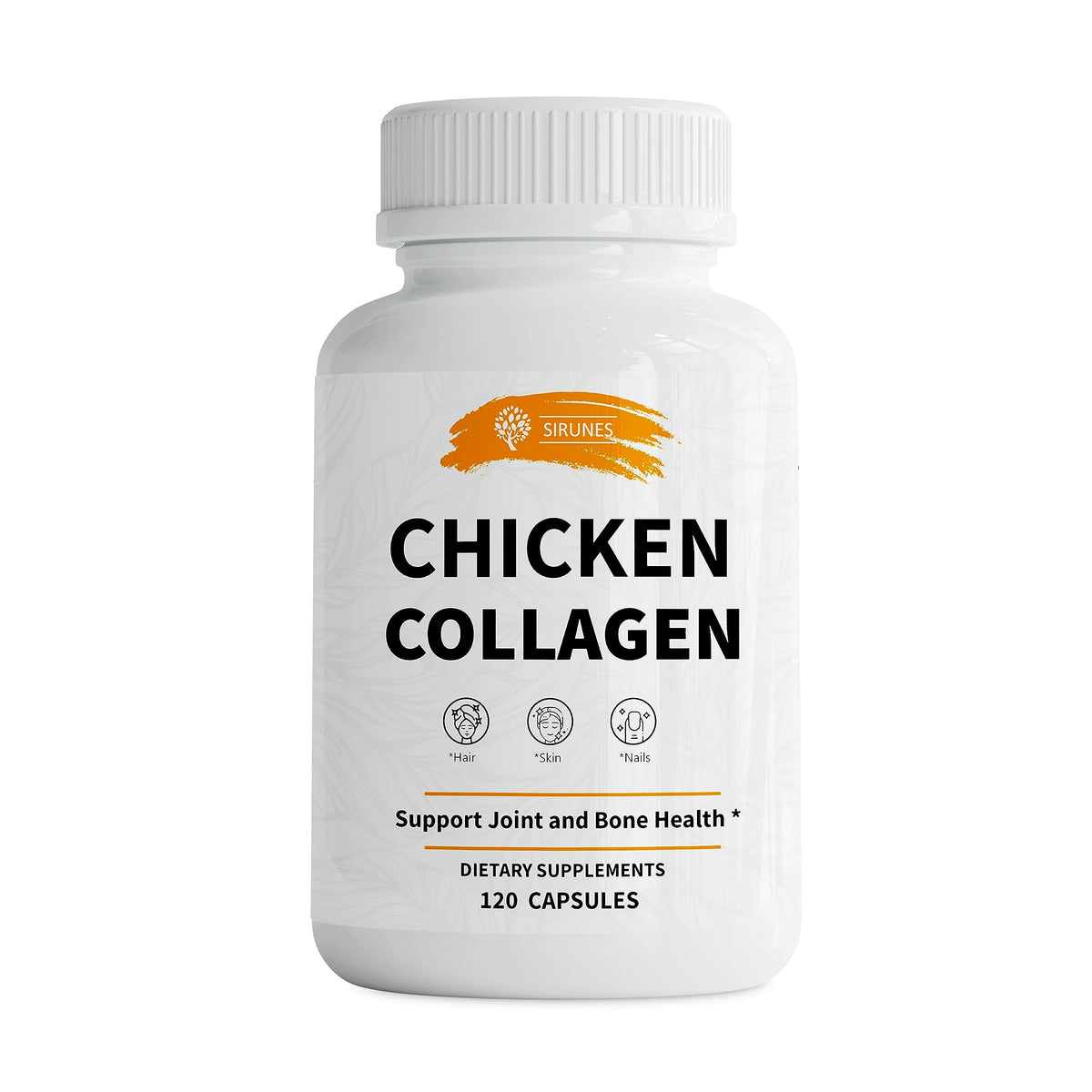 SIRUNES Collagène de Poulet Type II 2000mg 120 Capsules - Vue de l'avant