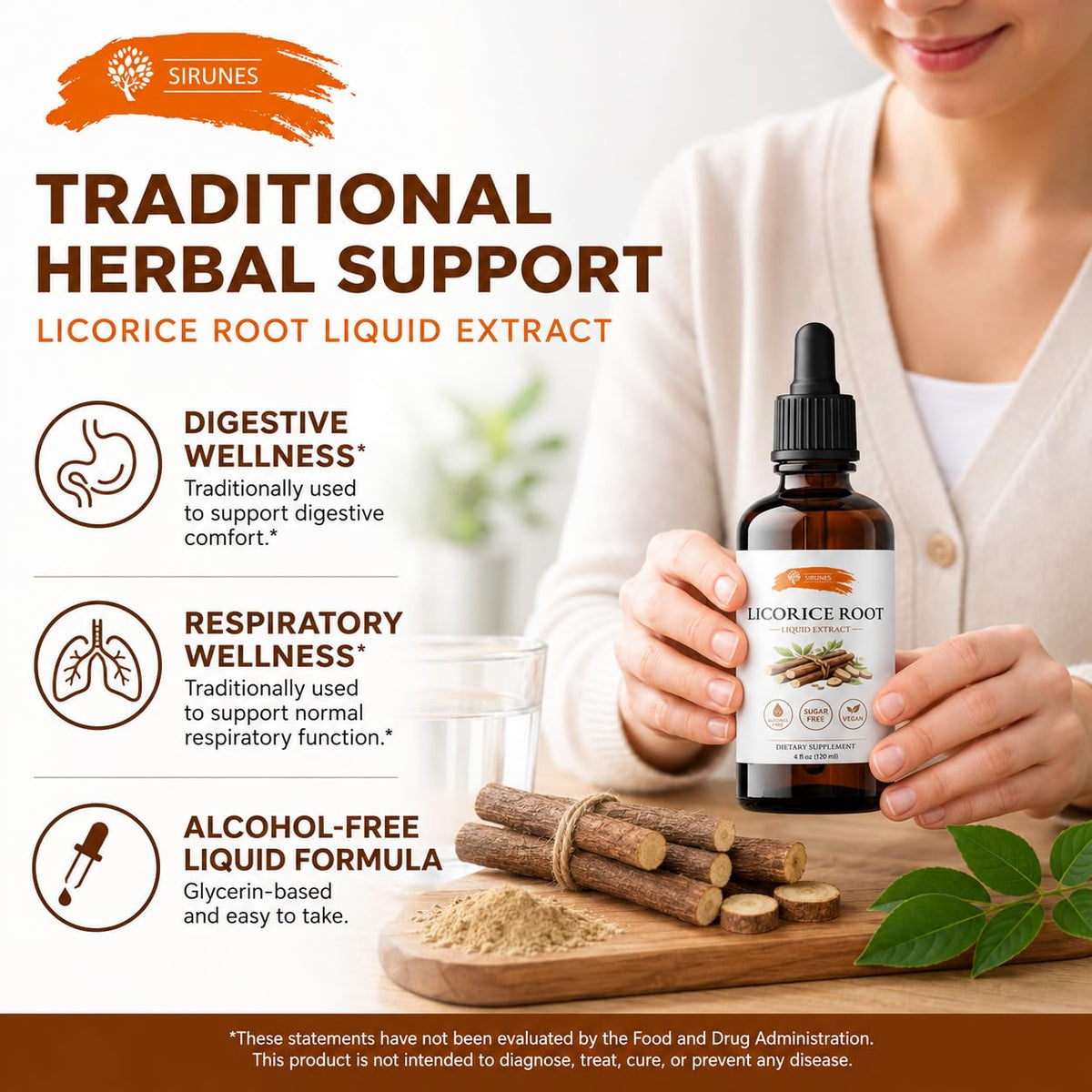 SIRUNES Extrait de Réglisse 120 ml avec étiquette