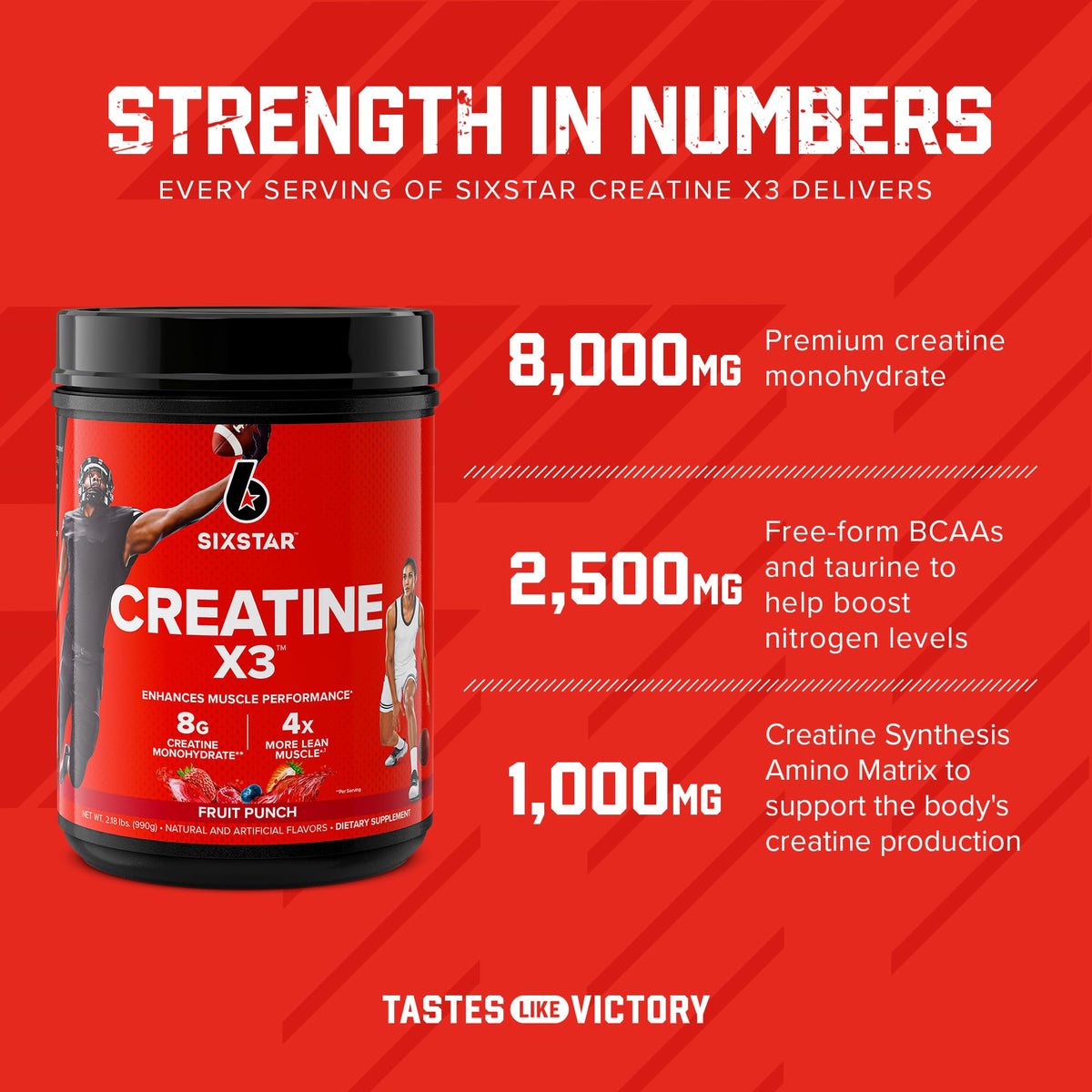 Six Star Créatine Monohydrate Poudre X3 1120g avec cuillère