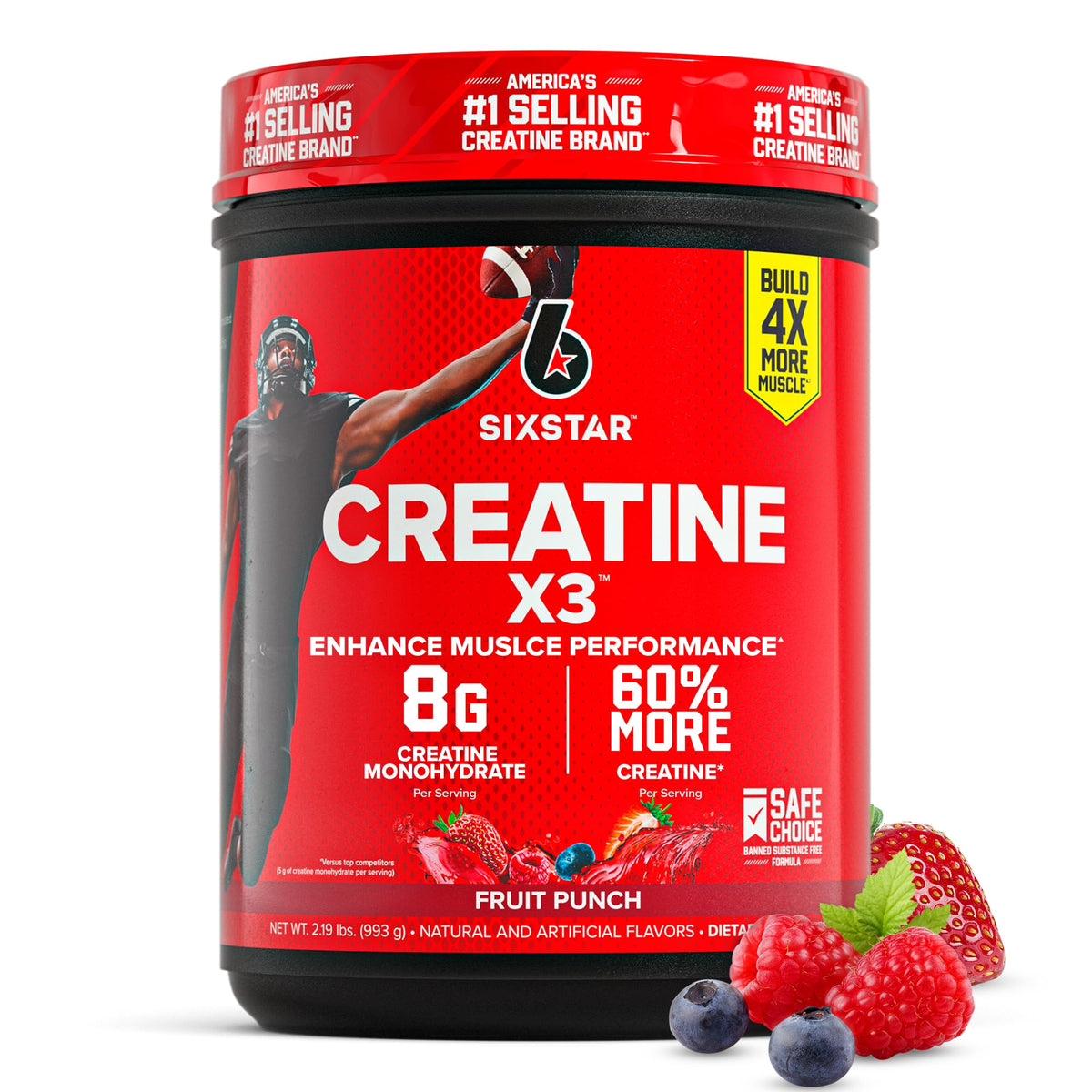 Six Star Créatine Monohydrate Poudre X3 1120g vue avant