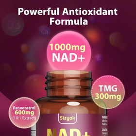 Sizyok Complément Alimentaire NAD+ Liposomal 2464mg avec Resvératrol