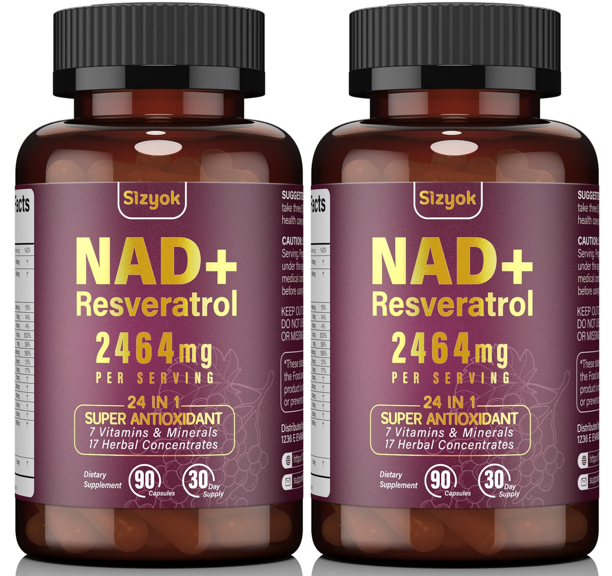 Sizyok Complément Alimentaire NAD+ Liposomal 2464mg vue avant