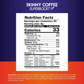 Skinny Coffee SuperBoost Night Collagen Burn 90 servings side view