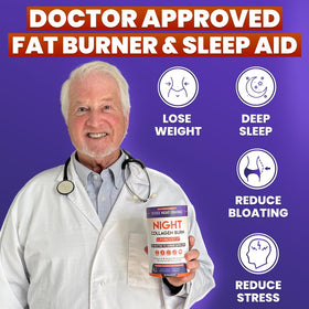 Skinny Coffee SuperBoost Night Collagen Burn powder in a scoop