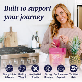 SkinnyFit Super Youth Collagen ingrédients sur l'arrière de la boîte