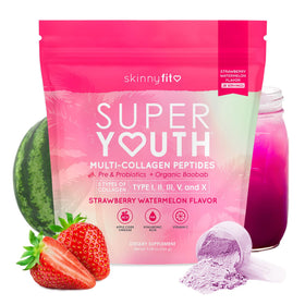 SkinnyFit Super Youth Collagène Poudre 28 Portions - Fraise Pastèque, vue avant du produit