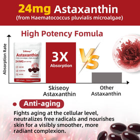 Skiseoy Astaxanthin 24mg gélules, présentation des gélules