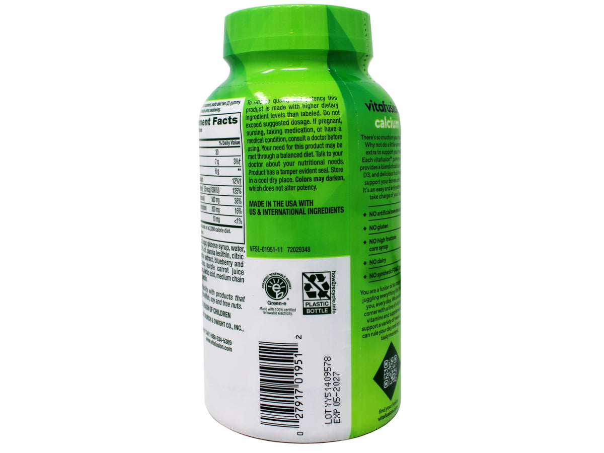 Sliiq Gummies Calcium avec Vitamine D3 étiquette de la bouteille