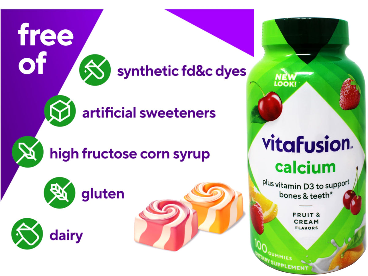 Sliiq Gummies Calcium avec Vitamine D3 paquet de 2 bouteilles