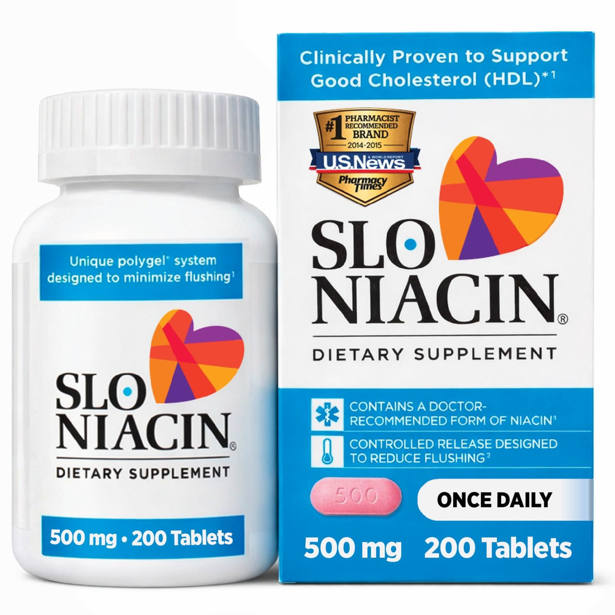 Slo-Niacin 500 mg comprimés pack de 2 vue de face
