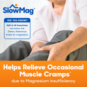 Slow-Mag boîte de comprimés avec dimensions visibles