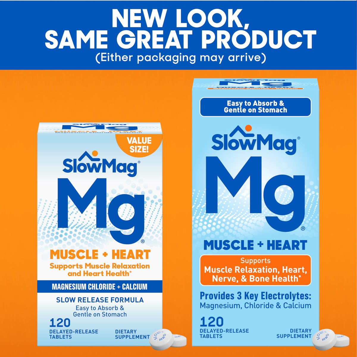 Slow-Mag comprimés avec étiquette détaillant les ingrédients