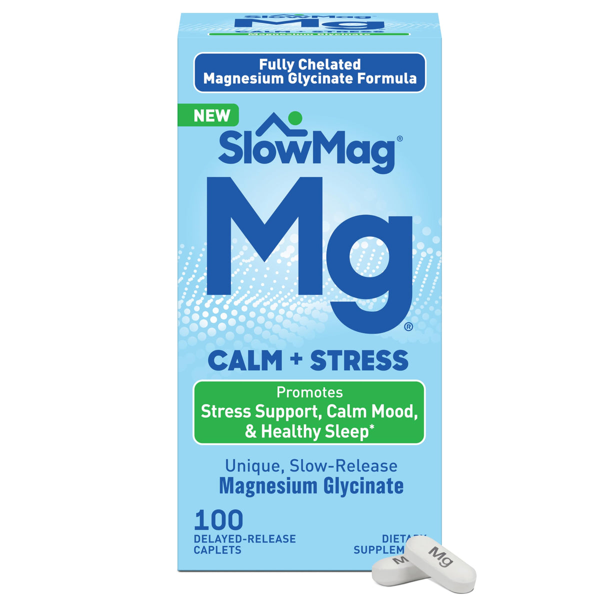 Slow-Mag Magnésium Glycinate 100 comprimés vue de face